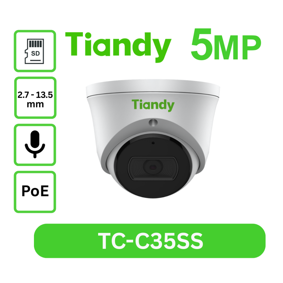 5MP Starlight TC-C35SS Motorized 2.7-13.5mm IR Dome Camera