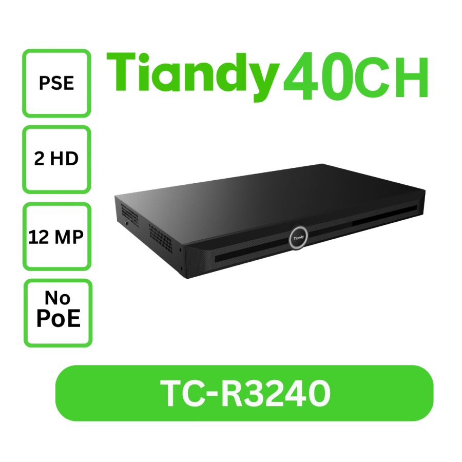 NVR 40ch 12mp 2HDD TC-R3240 I/B/N/H